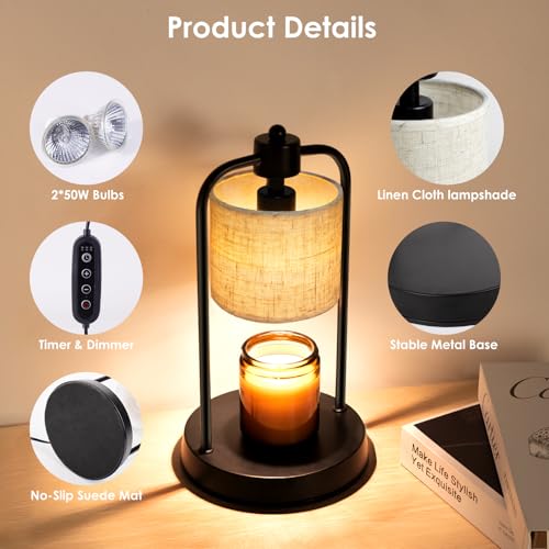 Electric Candle Warmer Lamp with Timer & Dimmable Light - Wax Melts & Jar Candles