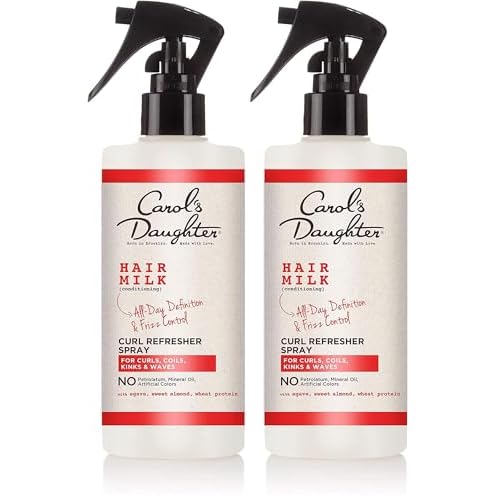 Carol's Daughter Hair Milk Curl Refresher Spray for Coils and Waves,with Agave,Sweet Almond and Wheat Protein,10 fl oz,(Pack of 2)
