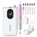 AIRSEE Pink Rechargeable Cordless Nail Drill - Professional Manicure Tool