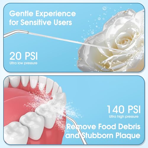 Rechargeable Water Flosser with 4 Modes & 6 Tips - Portable Oral Irrigator for Dental Care