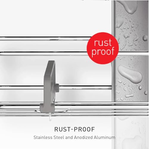 Simplehuman Adjustable Shower Caddy - Medium, Rust-Proof Stainless Steel & Aluminum
