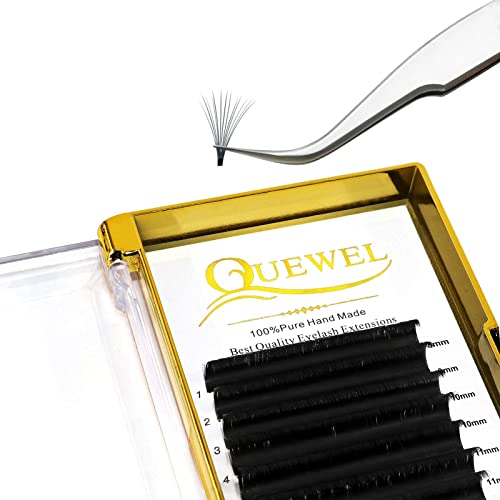 Volume Eyelash Extensions 0.07 D Curl 8-15mm Mixed Lash Tray + Classic Eyelash Extension 0.15 D Curl Mix-8-14mm + QUEWEL Strong Black Adhesive for Eyelash Extensions 6ml