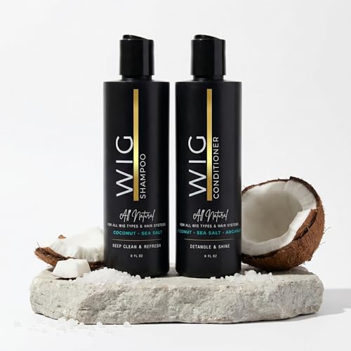 Lit Unicorns Natural Wig Shampoo & Conditioner Set for Synthetic & HumanHair Wigs