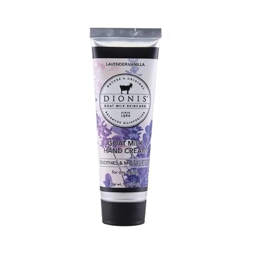 Dionis - Goat Milk Skincare Scented Hand Cream (1 oz) - Made in the USA - Cruelty-free and Paraben-free (Lavender Vanilla)