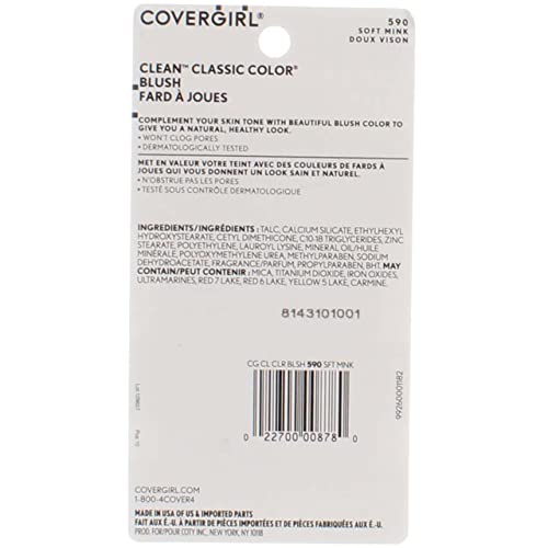 CoverGirl Classic Color Blush Soft Mink 0.3 oz Pack of 3 - Lightweight, Blendable Powder Makeup