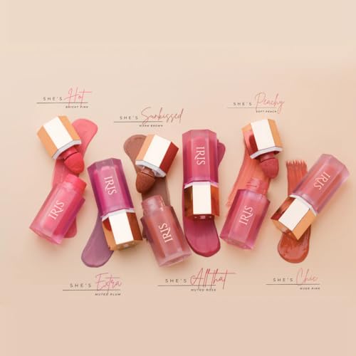 IRIS Oh! She Blushes Liquid Blush, Buildable and Long-Lasting, Serum-Like Formula with Hyaluronic Acid, Niacinamide and Squalane (Nude Pink, NA) (She¡¯s All That)