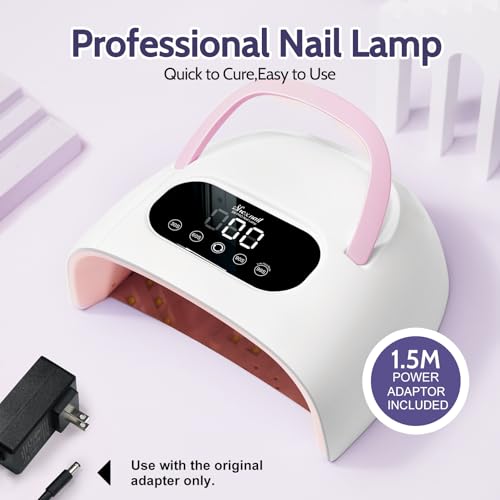 SHEXNAIL Ivory White UV LED Gel Nail Lamp - Fast 30s Curing with 57 Beads