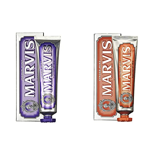 Marvis Jasmine Mint & Ginger Mint Toothpaste Set - 3.8 oz, Made in Italy