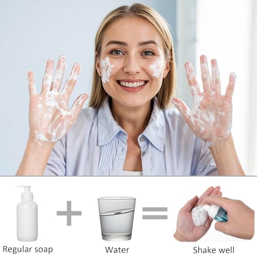 24 Pcs Foam Pump Bottle Travel 30 ml/1 oz Small Size Mousse Foam Soap Dispenser Clear Plastic Empty Refillable Pump Containers Mini Foaming Soap Dispenser for Face Wash Lash Shampoo Skin Care