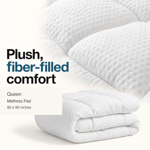Queen White Pillow Top Mattress Topper - Olive + Crate, 21-Inch Pocket