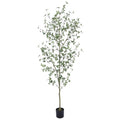 7ft Faux Quince Leaf Tree with Realistic Trunks - Artificial Garden & Home Decor