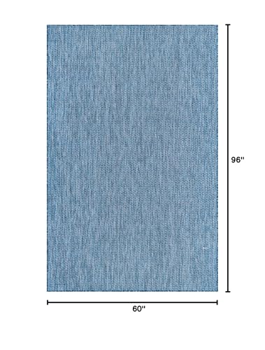 Unique Loom 5'3 x 8' Indoor/Outdoor Heathered Area Rug - Blue/Navy