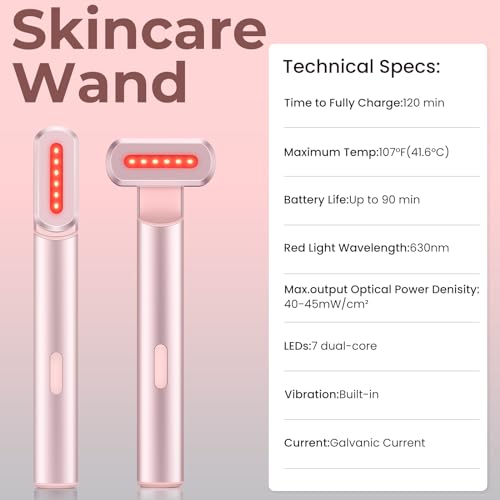 7 Colors LED Light Therapy Wand for Face & Neck - Microcurrent Anti-Aging Device