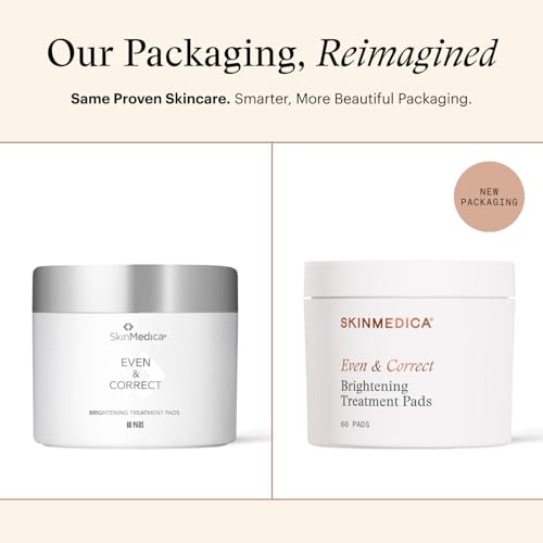 Brightening Facial Treatment Pads with 10% Glycolic Acid - Hydroquinone-Free, Alcohol-Free, Retinol-Free, 60 Count