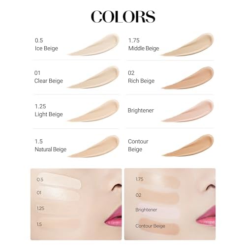 THESAEM Cover Perfection Tip Concealer 3-Pack Set - 1, 1.5, 2 Bundle - High Coverage Long Lasting Concealer Kit - Korean Makeup for Dark Circles, Blemishes & Multi-Tone Matching, 0.2 fl.oz. each