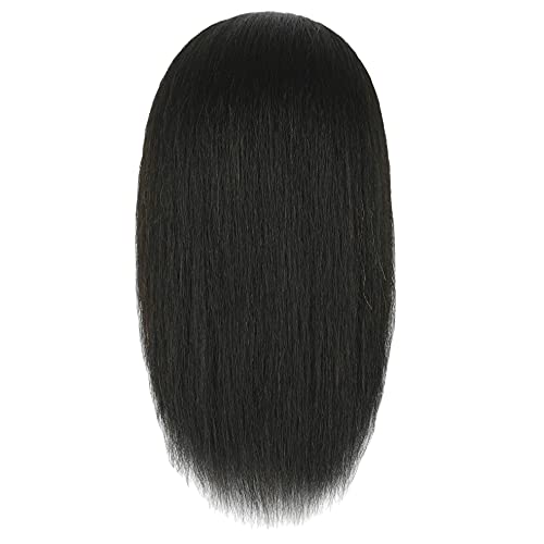 Real Human Hair Mannequin Head for Hairdressing Practice - 20-22 Inch Cosmetology Doll with Stand Clamp