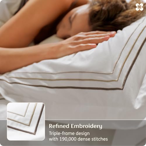 Bedsure 100% Giza Egyptian Cotton Duvet Cover King 104x90 – Gradient Brown Variation 09