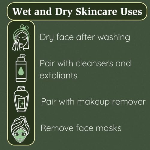 Clean Facial Towels for Sensitive Skin, 100% USDA Biobased Face Towels, 50 Count, Ultra Soft, Makeup Remover Dry Wipes, Viscose