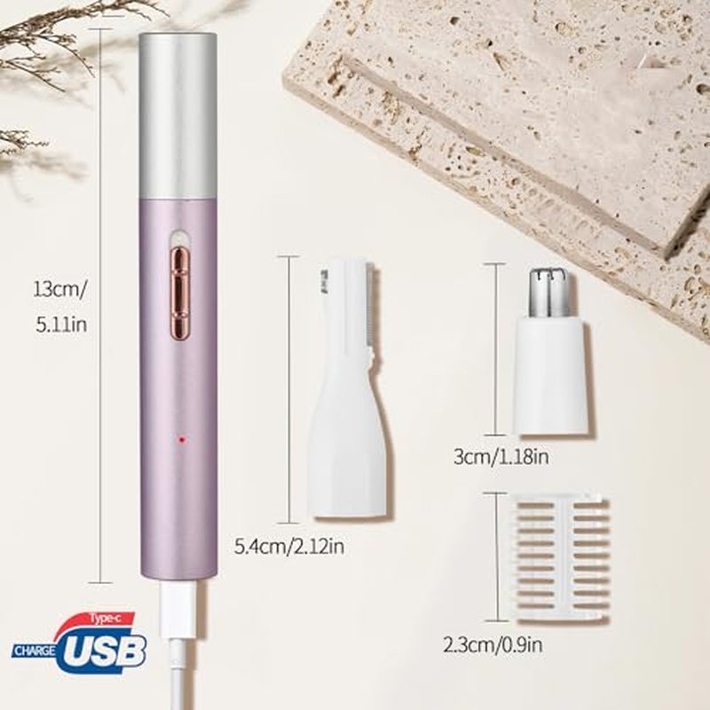 2026 Rechargeable Nose and Ear Hair Trimmer for Women Men ? Painless Facial and Eyebrow Hair Remover, Dual-Edge Blades, IPX7 Waterproof, Compact and Portable Electric Clipper