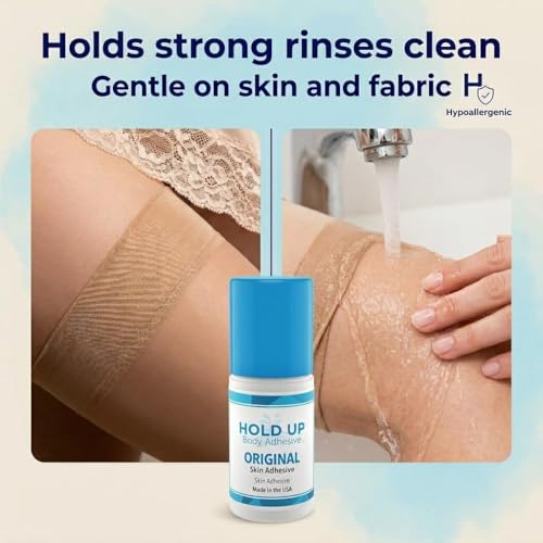 Hold Up Body Adhesive Roll-On - Skin & Clothing Glue for Dancers & Cosplay - 4 Pack