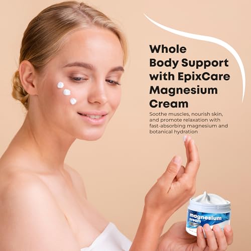 EpixCare Magnesium Cream 4oz Pack of 2 for Neuropathy & Night Relaxation