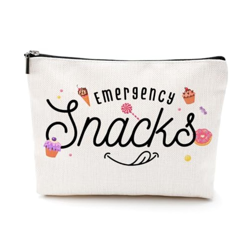 Decohim Inspired Emergency Snacks Makeup Bag Cosmetic Bag Funny Snack Bag Emergency Bag for Women Female Friend Sister Daughter Bestie Girl Mom Wife Coworker Christmas Birthday Friendship Gifts