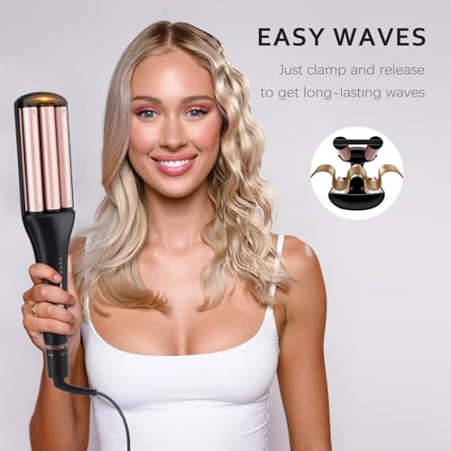 4 in 1 Adjustable Hair Waver Crimper Tool - Gold - Multi Wave Styles