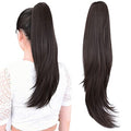 ShulaSHOP 20" Claw Clip Ponytail Extension, Black Brown - Clip-In Hair Bun for Thick/Thin Hair