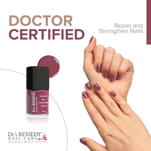 Dr¡¯s Remedy 3 Pack Nail Polish Kit, ANNIVERSARY Kit, All Natural Enriched Nail Strengthener Non Toxic and Organic - BRAVE Berry/TOTAL Two-in-One Glaze/RESILIENT Rose