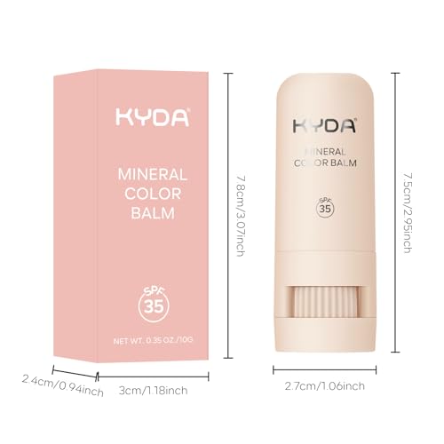 Mineral Color Balm, SPF 35 Multi Color Stick for Lips, Cheeks& Eyes, Blendable Creamy Lightweight Formula, Buildable Shimmer Finish, Multiuse Makeup Stick, Blush