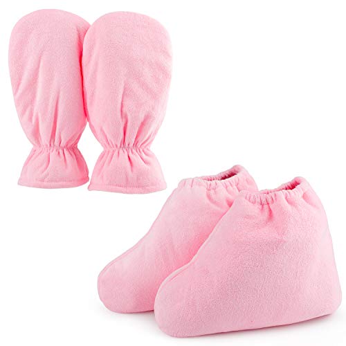 Segbeauty Thick Pink Paraffin Wax Gloves & Booties for Hand & Foot Therapy, Large Size