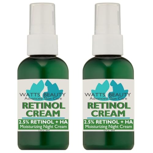 2 Pack Retinol Cream for Face and Body - Lightweight Pore-Friendly Night Moisturizer 4.48 oz