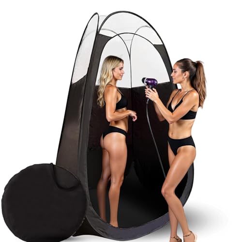 Large Portable Spray Tan Tent with Clear Window & Extraction Opening