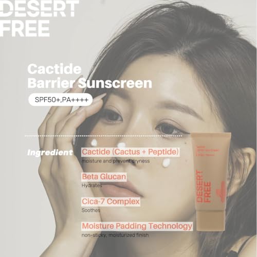 DesertFree Broad Spectrum Sunscreen SPF 50 with Aloe Vera & Vitamin E - Lightweight, Non-Greasy, Water-Resistant, Suitable for All Skin Types - 50ml