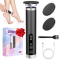 CYFERUY Electric Foot Callus Remover with 2 Nano-Glass Heads, 3 Speed, 2000mAh USB-C Rechargeable, Premium Aluminum Cordless Foot File (Black Silver)