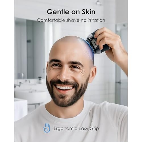Head Shavers for Bald Men - 10,000 RPM Electric Razor with LED Display, Magnetic 5D Rotary Shaver, IPX6 Waterproof Wet Dry Shaving, 2H Fast Charge, Dual Speed Face Beard Body Grooming Kit