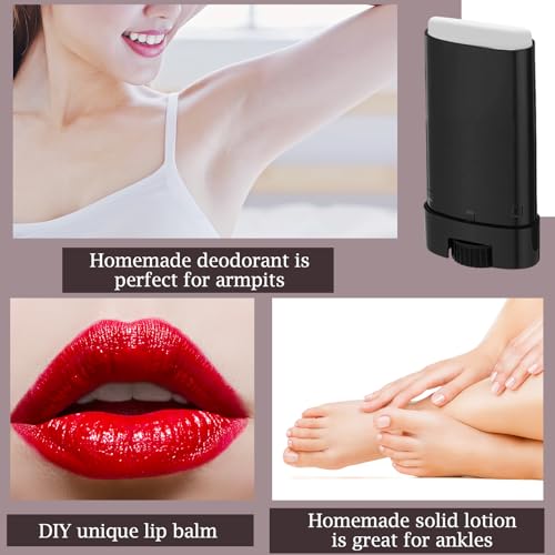 Black 100 Pcs Refillable Travel Deodorant Containers 15ml for DIY Lip Balm