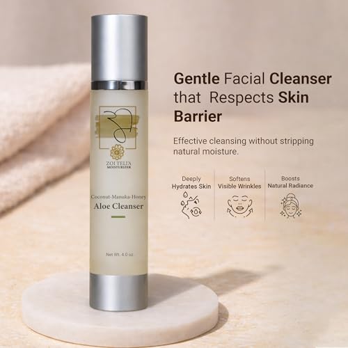 Zoi Teli'a Coconut Manuka Honey Aloe Facial Cleanser Balance Moisture, Rejuvenate & Hydrate Skin with Chamomile, Rosemary, Almond & Jojoba Oils ? Cleansing Gel for Soft, Supple and Gentle Skin ? 4 Oz