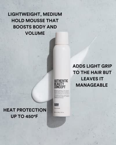 Volumizing Mousse for Hair - Lightweight, Medium Hold, Heat Protectant, Vegan & Cruelty-Free, 6.7 oz