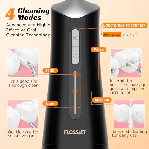 Cordless Water Dental Flosser for Teeth - Deep Cleaning & Gum Care, Black - Variation of THIS listing