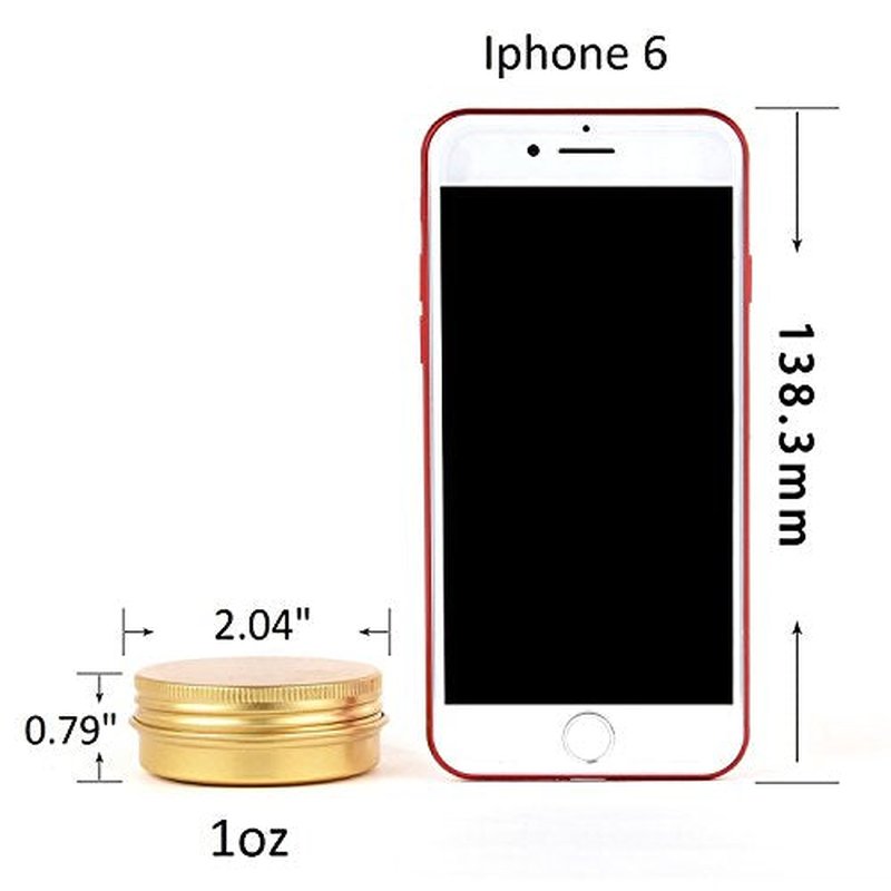 Aluminum Metal Tins 1 Ounce 48 Pack Round Tin Containers Storage Tins Metal Jars Empty Lip Balm Container Small Containers with lids,Gold