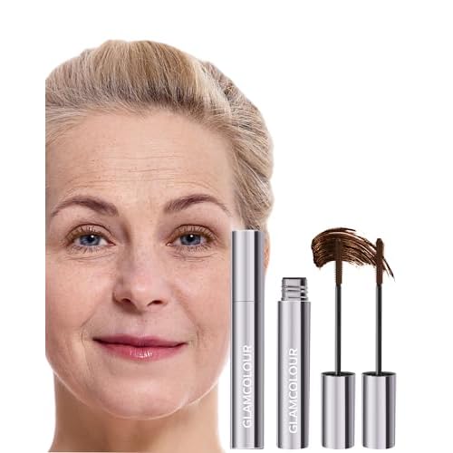 Mascara for Older Women 60 Plus,2PCS Brown Mascara Waterproof Volume and Length for Mature Women, Lengthening - Thin Long Lasting No Clumps Volumizing Mascaras Primer Ideal for Sensitive Eyes 02