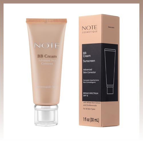 NOTE BB Cream SPF 15 - Tinted Beauty Balm Cream with Vitamin E - Hydrating Foundation Makeup for Lasting Natural Finish - 100-1 oz