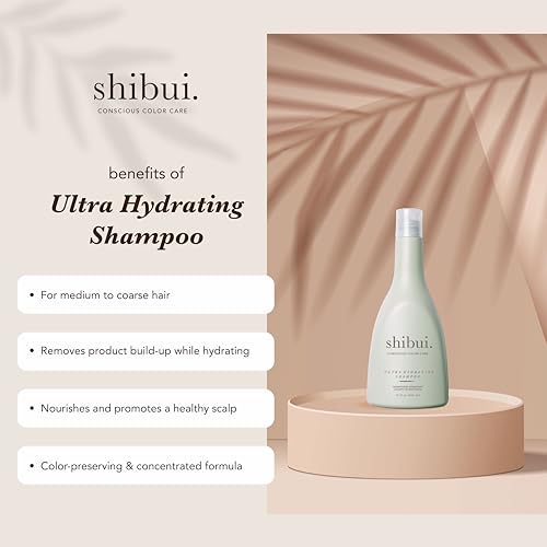 SHIBUI Color Care Ultra Hydrating Shampoo 12 Fl Oz - Silicone-Free, Color Safe, Vegan Hair Care for Medium to Coarse Hair