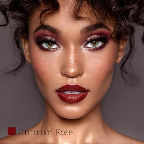 Deep Red Moisturizing Lipstick ? Hydrating Cream Lip Balm for Dry, Chapped Lips, Bold Glossy Finish, Lightweight Vegan Lip Color, Long-Lasting Smooth Wear for Women & Girls (Cinnamon Rose)