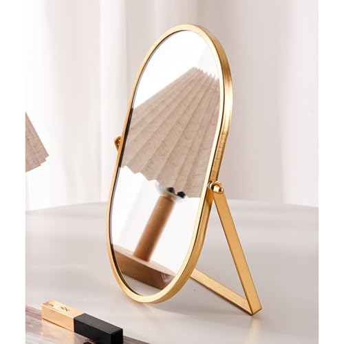 Tabletop Mirrors Makeup Mirror Portable Vanity with Metal Frame Desk Table Mirror with 180¡ÆAdjust Dressing Room Rotate Good for Bedroom Bathroom