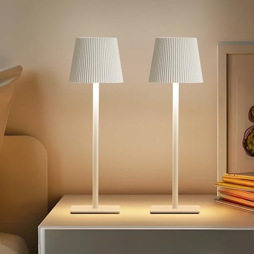 Cordless Table Lamp 4 Pack - Rechargeable Battery, Adjustable Heights, Waterproof, Touch Dimming, White