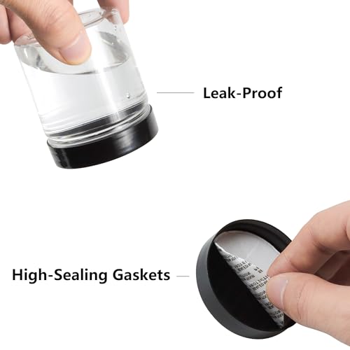 ihomecooker 84PCS 4oz/125ml Small Plastic Jars with Screw On Black Lids Seal Stickers Bottle Lid,Clear Container for Storing Dry Food,Spice,Lotion, Cosmetic, Slime, Honey Jam, Cream, Butter