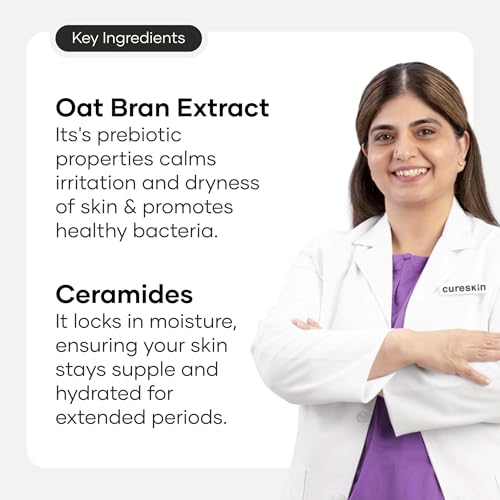 Cureskin Restructure Cream | Oat Bran Extract Helps to Sooth & Moisture Skin | Ceramides Helps to Maintain Barrier Function, Locks in Moisture & Prevents Dryness | Hydrates & Improves Skin Texture