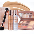 LUMINESS Complete Makeup Kit - Includes Face Palette, Airbrush Foundation, Primer and Brush - Silky, Long-Wearing, Easy to Blend, Perfect Makeup for Older Women, 4-PC Make Up Set (03 - Light Medium)